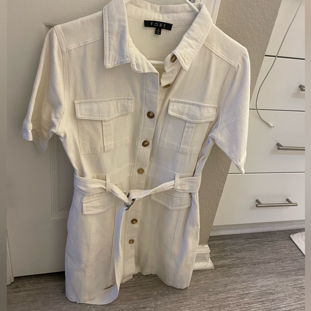 Fore button down cargo dress